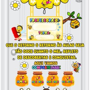 Painel de Porta Volta às Aulas  Abelhinha