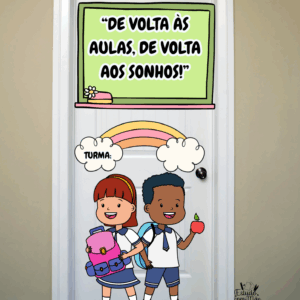 Painel de Porta – De Volta às Aulas Arco-íris 