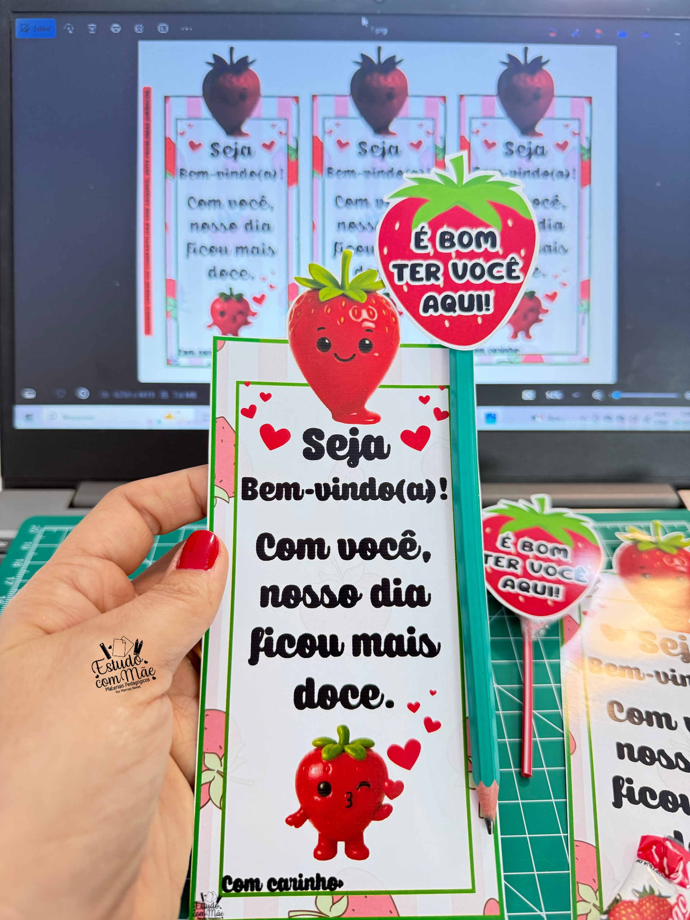 Marca-páginas “Morango do amor”