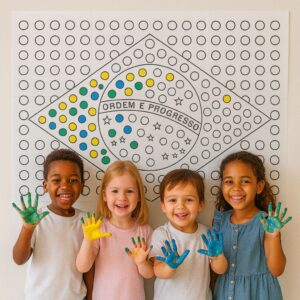 Bandeira do Brasil em bolinhas