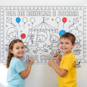 Painel Dia das Crianças para Colorir