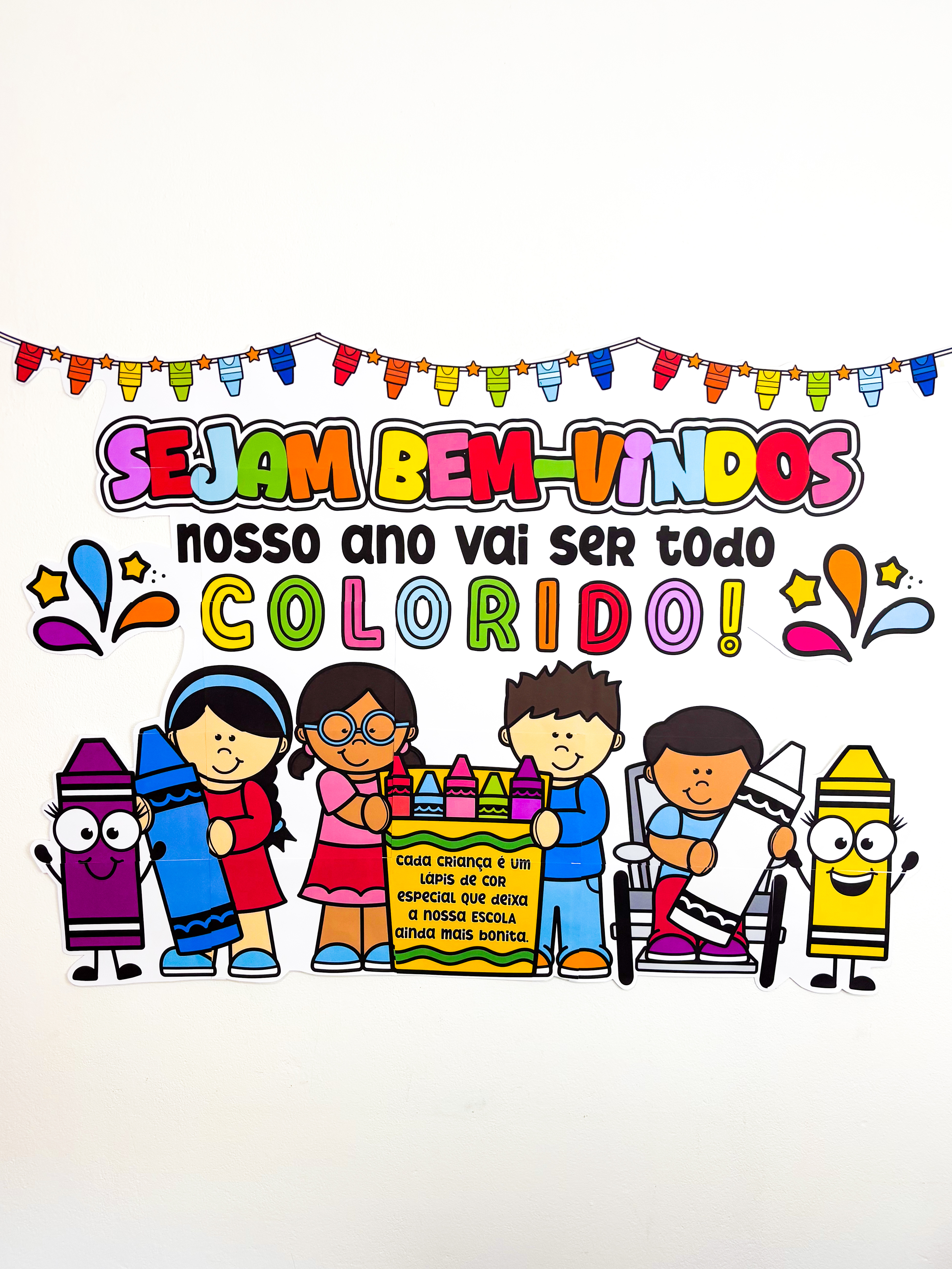 BEM-VINDOS COLORIDO – Painel de Volta às Aulas
