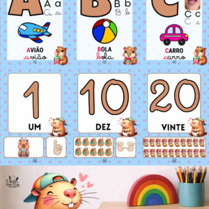 Combo Parede Alfabeto e Números – Capivara