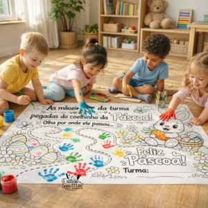 Painel Interativo de Páscoa – Pegadas do Coelhinho