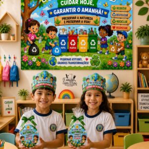Painel e lembrancinha Meio Ambiente