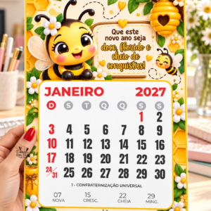 Calendário Abelhinha 2027 A4