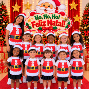 KIT NATALINO – AVENTAL, PAINEL E GORRO DO PAPAI NOEL